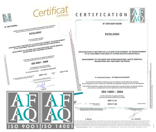 certificat ISO pour recyclage mobilier